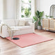 VidaXL Kunstkaninchenfell-Teppich, geöltes Rosa, 160 x 160 cm, Polyester
