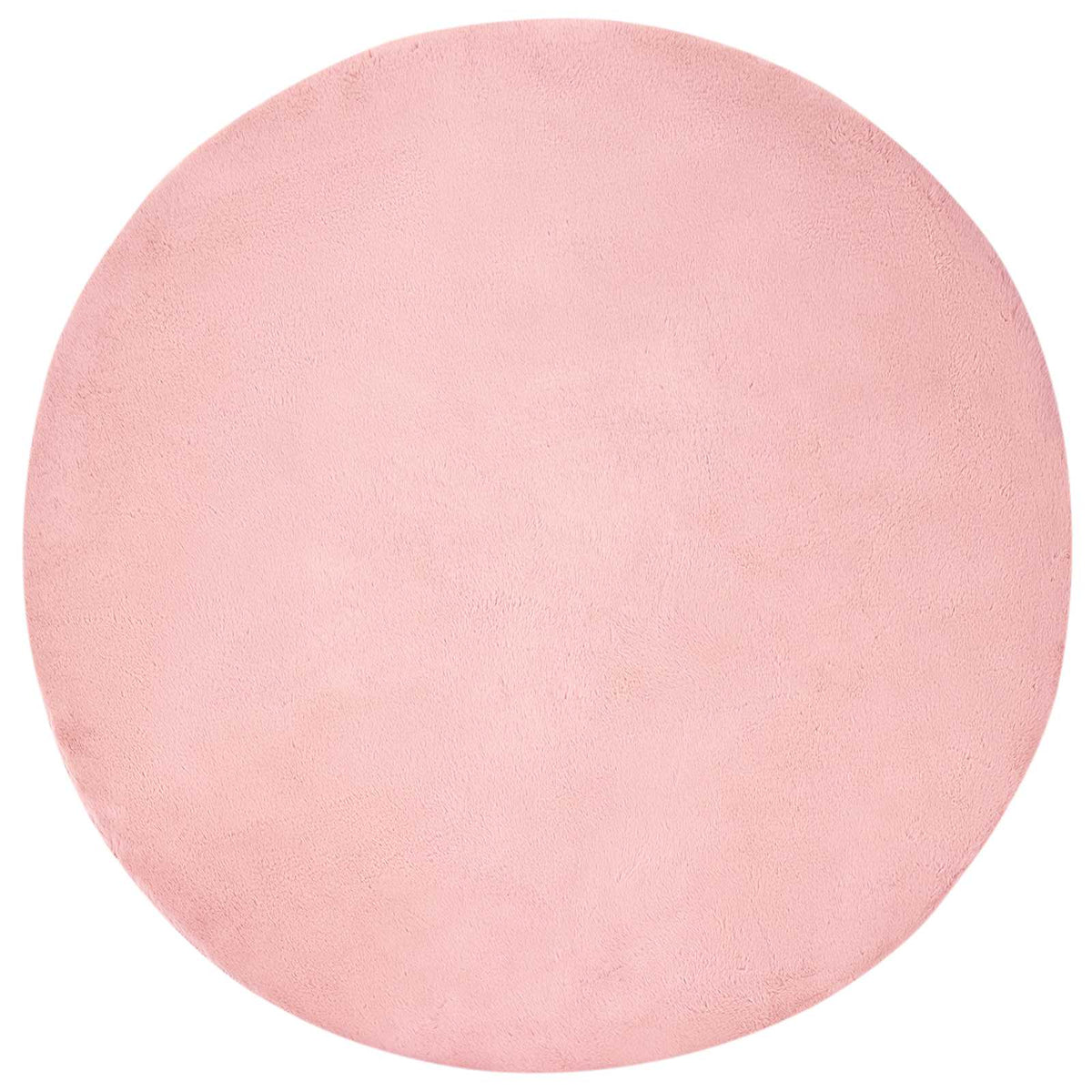 Vidaxxl Kunstkaninchenfell-Teppich, geölt, rosa, ø 200 cm, Polyester