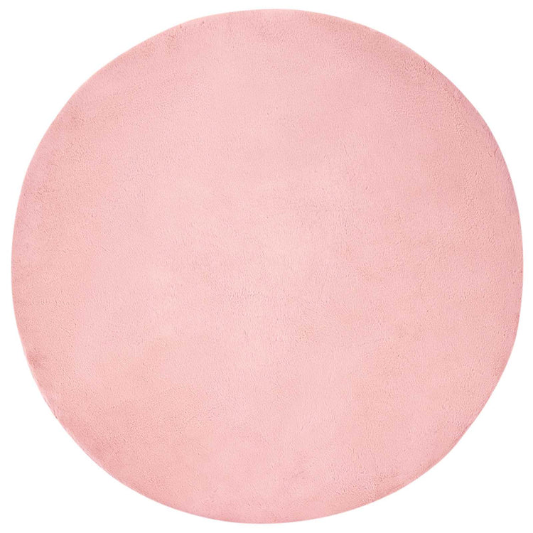 Vidaxxl Kunstkaninchenfell-Teppich, geölt, rosa, ø 200 cm, Polyester