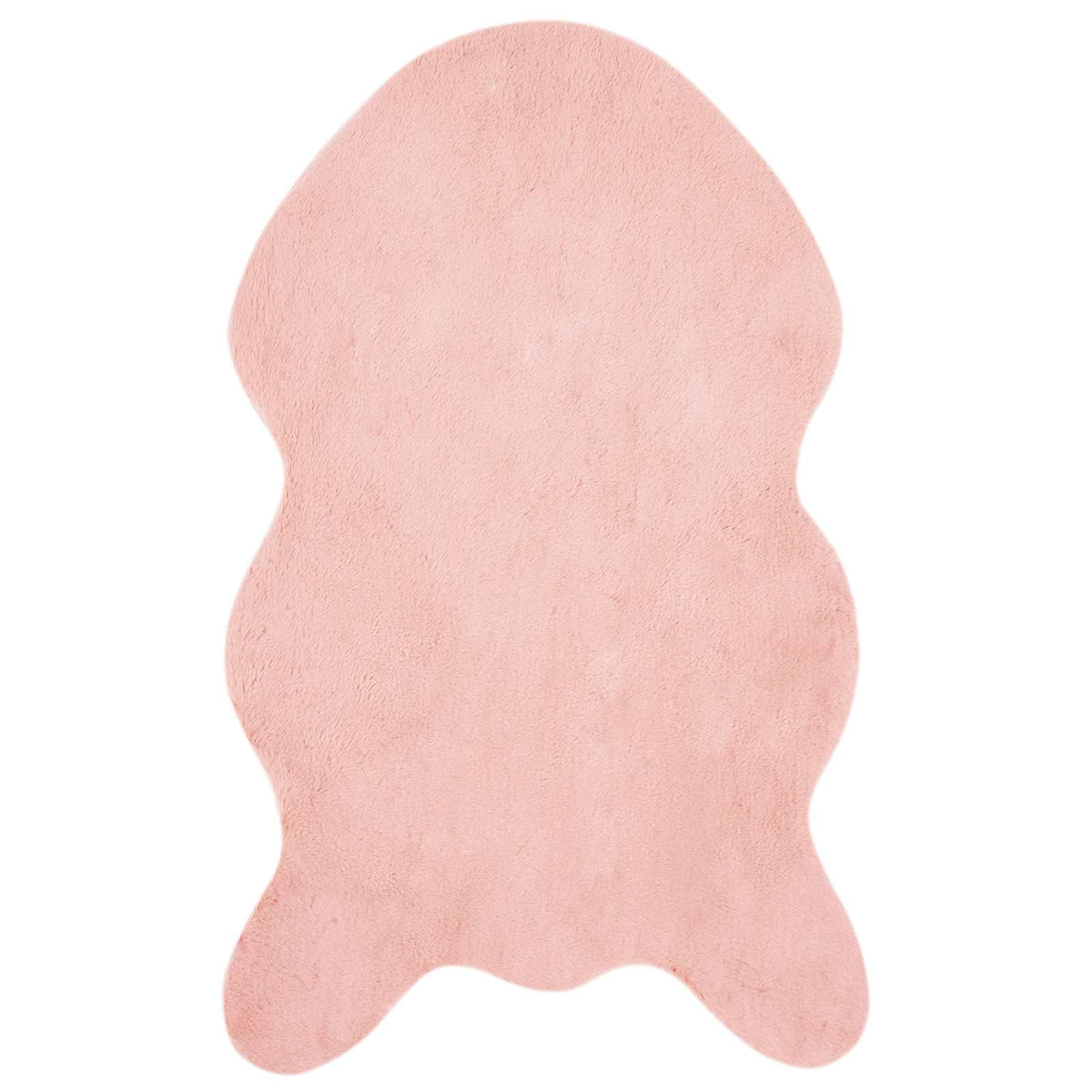 VidaXL Kunstkaninchenfell-Teppich, geölt, rosa, 50 x 80 cm, Polyester