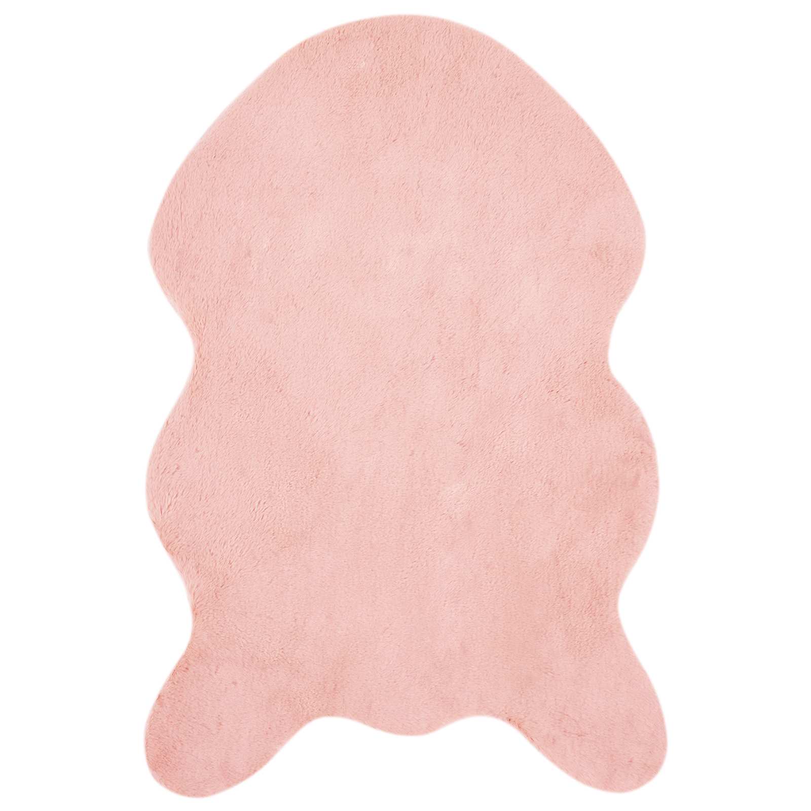VidaXL Kunstkaninchenfell-Teppich, geölt, rosa, 60 x 90 cm, Polyester