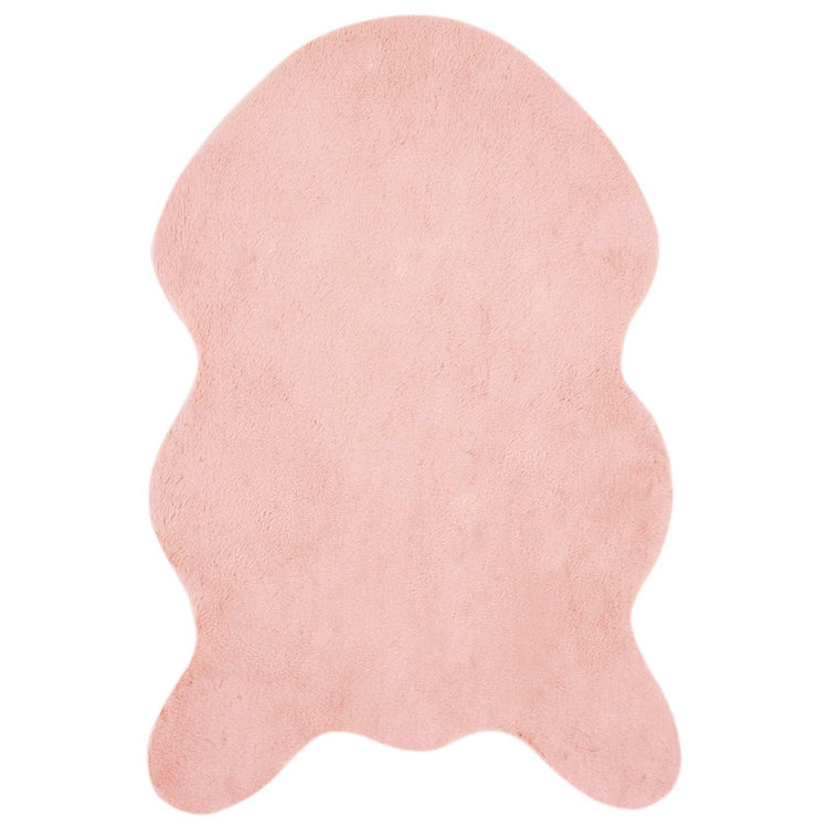 VidaXL Kunstkaninchenfell-Teppich, geölt, rosa, 60 x 90 cm, Polyester