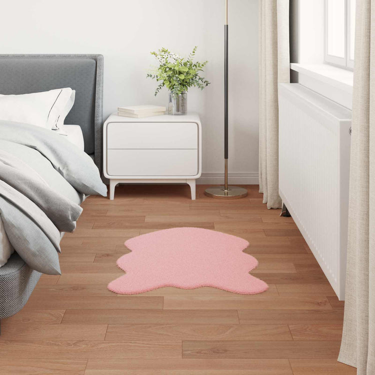 VidaXL Kunstkaninchenfell-Teppich, geölt, rosa, 80 x 120 cm, Polyester