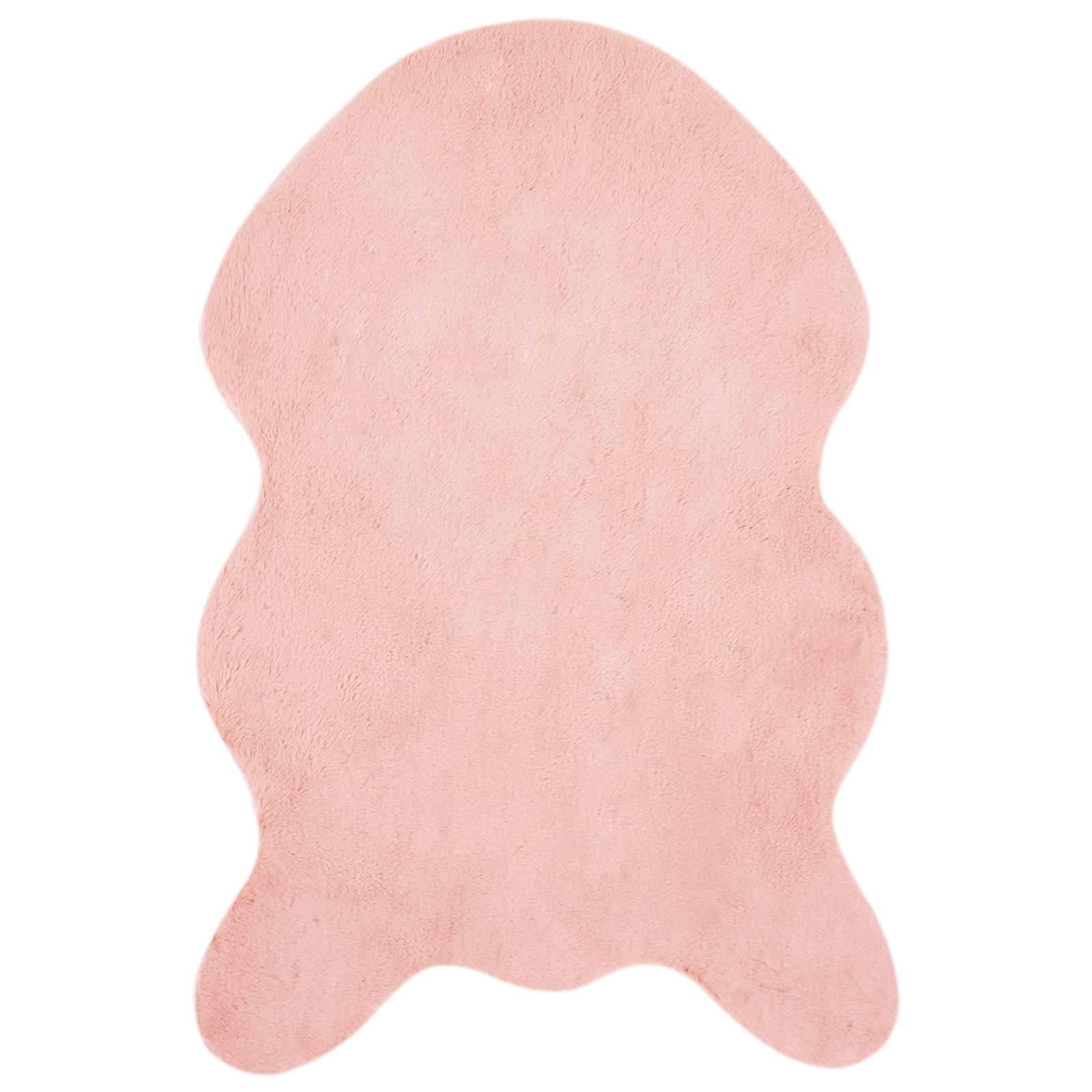 VidaXL Kunstkaninchenfell-Teppich, geölt, rosa, 80 x 120 cm, Polyester