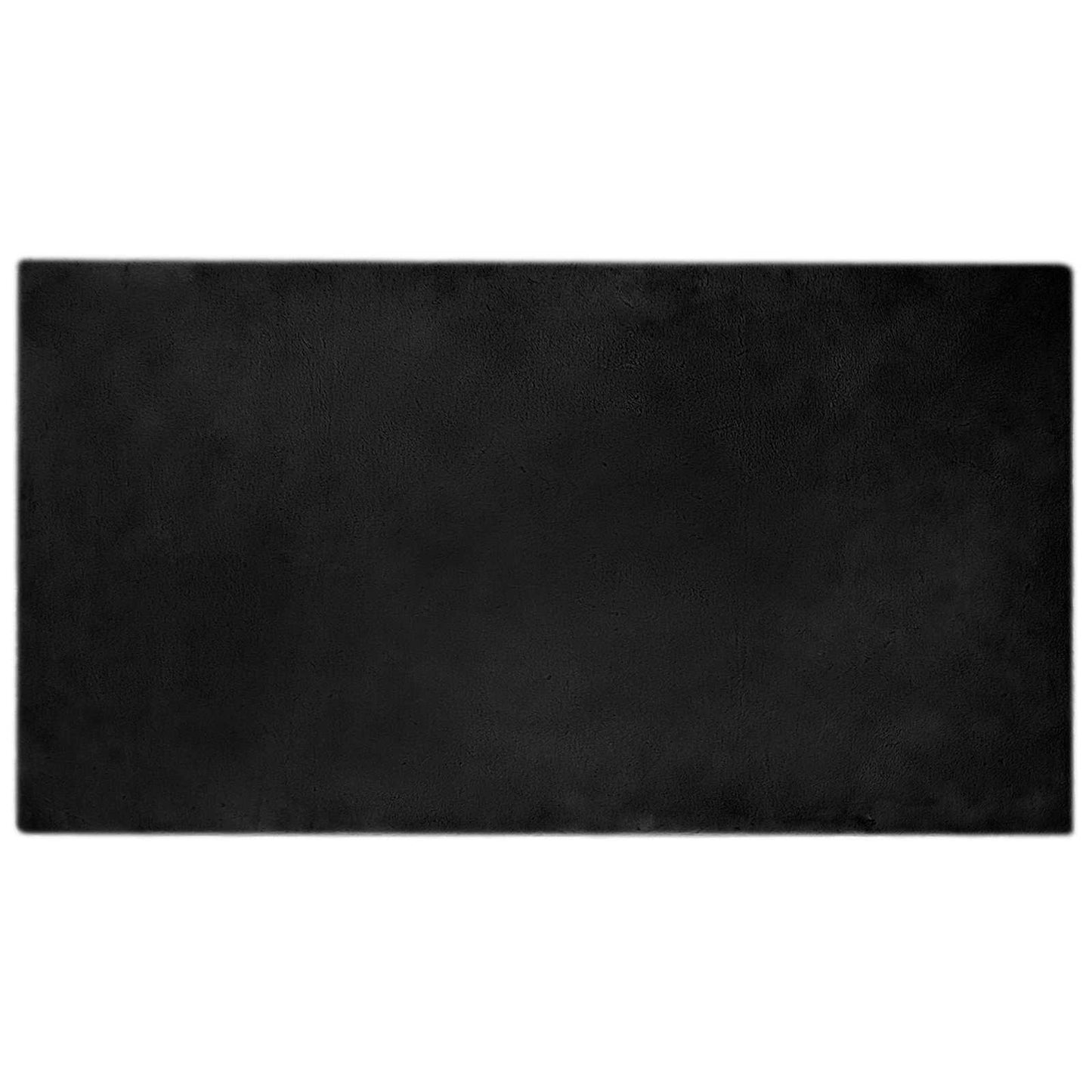 VidaXL Kunstkaninchenfell-Teppich, geölt, schwarz, 60 x 110 cm, Polyester