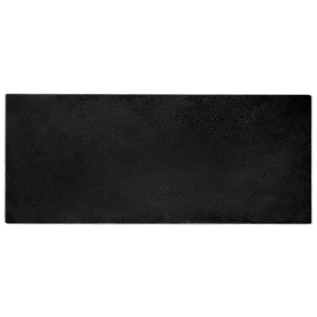 VidaXL Kunstkaninchenfell-Teppich, geölt, schwarz, 80 x 200 cm, Polyester