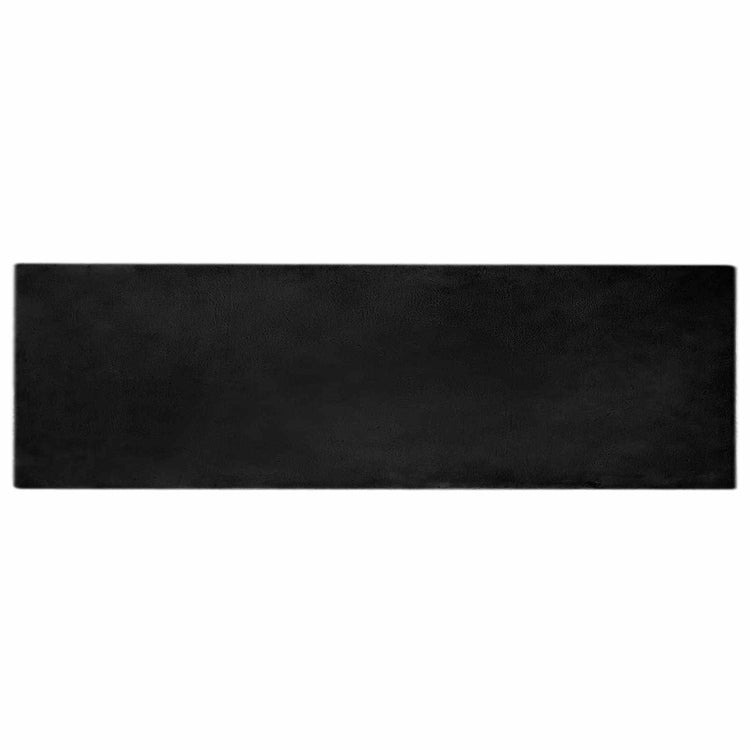 VidaXL Kunstkaninchenfell-Teppich, geölt, schwarz, 80 x 250 cm, Polyester