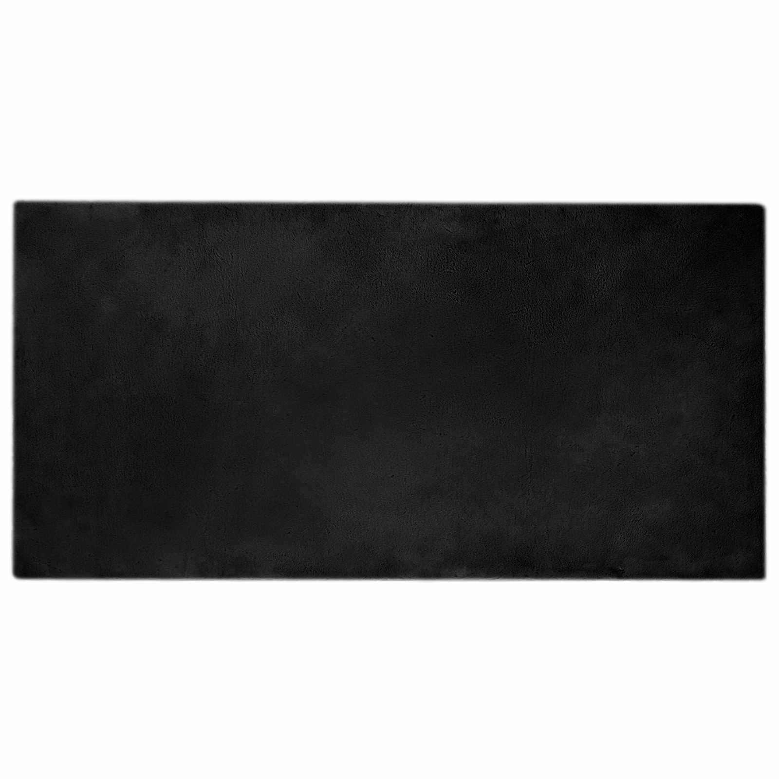 VidaXL Kunstkaninchenfell-Teppich, geölt, schwarz, 100 x 200 cm, Polyester