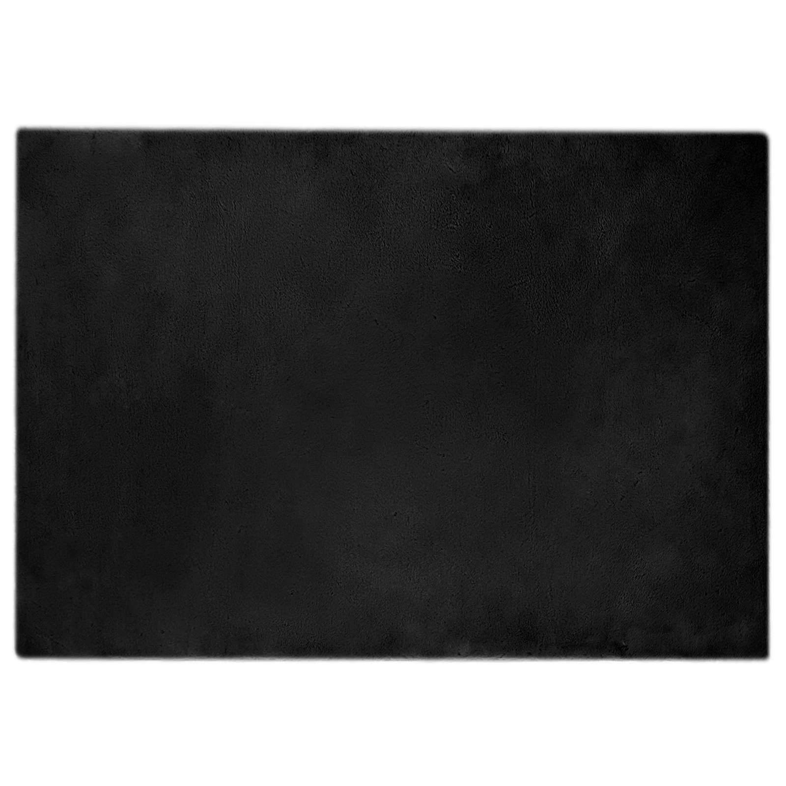 VidaXL Kunstkaninchenfell-Teppich, geölt, schwarz, 140 x 200 cm, Polyester