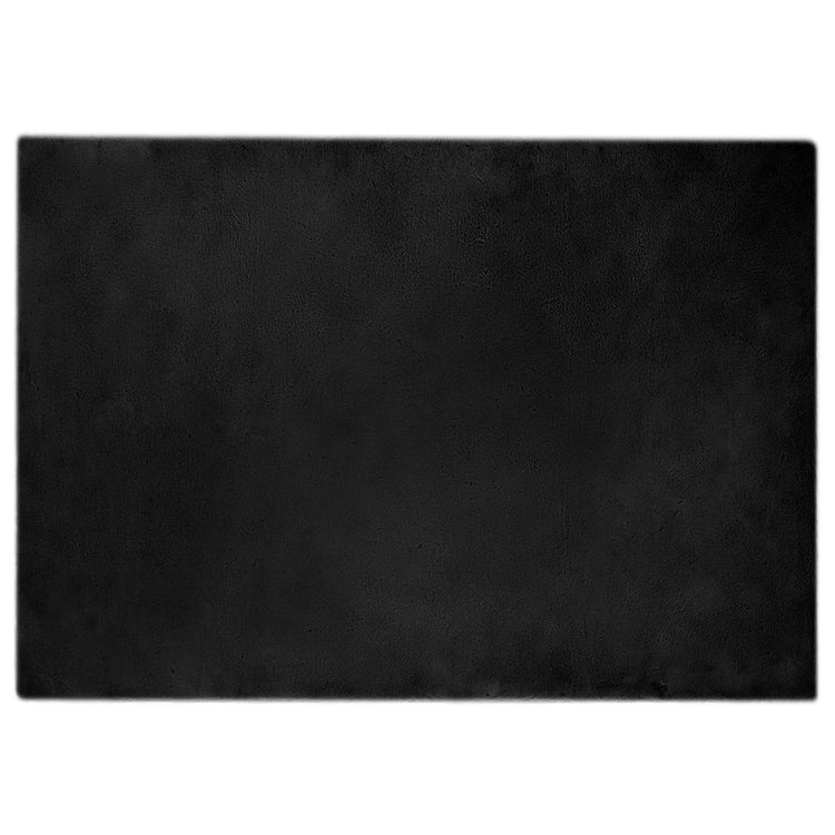 VidaXL Kunstkaninchenfell-Teppich, geölt, schwarz, 140 x 200 cm, Polyester
