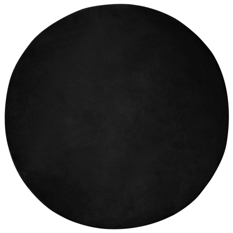 Vidaxxl Kunstkaninchenfell-Teppich, geölt, schwarz, ø 100 cm, Polyester