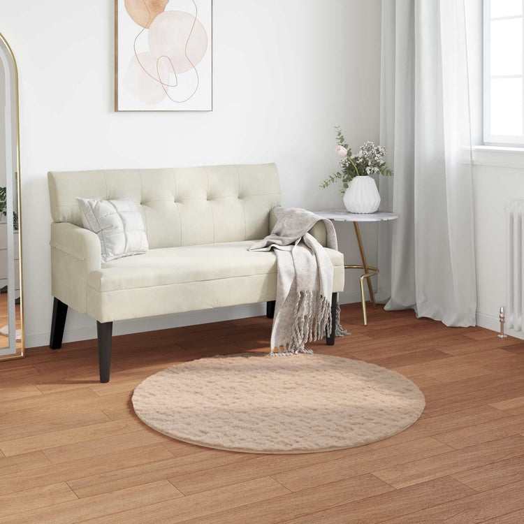 VidaXL Kunstkaninchenfellteppich Oilte Taupe ø 100 cm Polyester