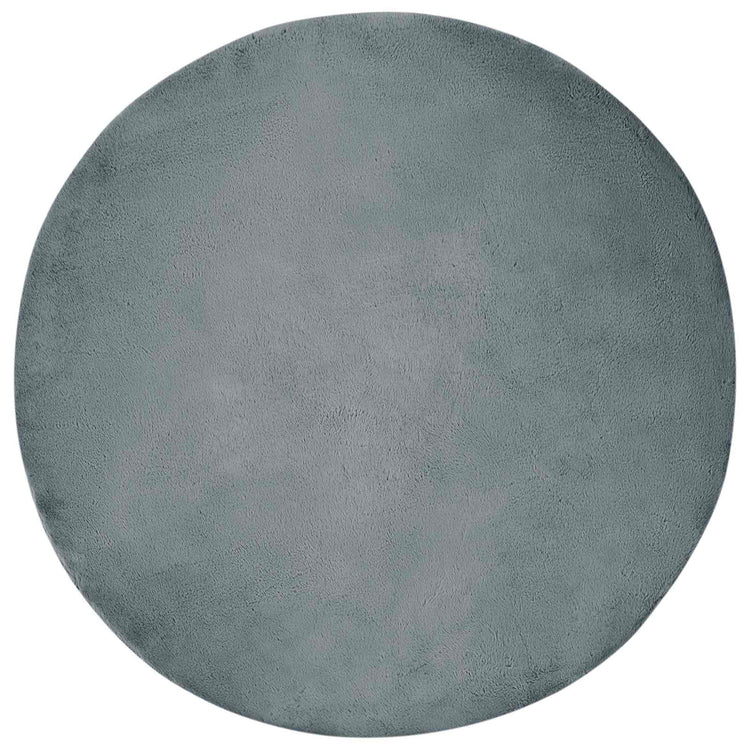 VidaXL Kunstkaninchenfell-Teppich, geölt, Anthrazit, ø 80 cm, Polyester