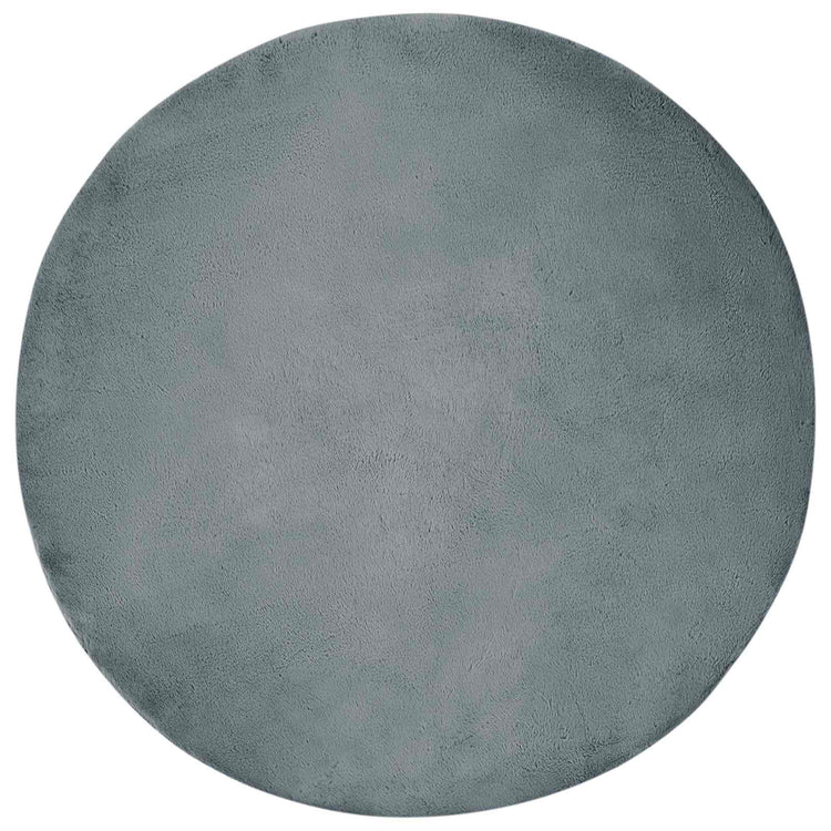 VidaXL Kunstkaninchenfell-Teppich, geölt, Anthrazit, ø 160 cm, Polyester