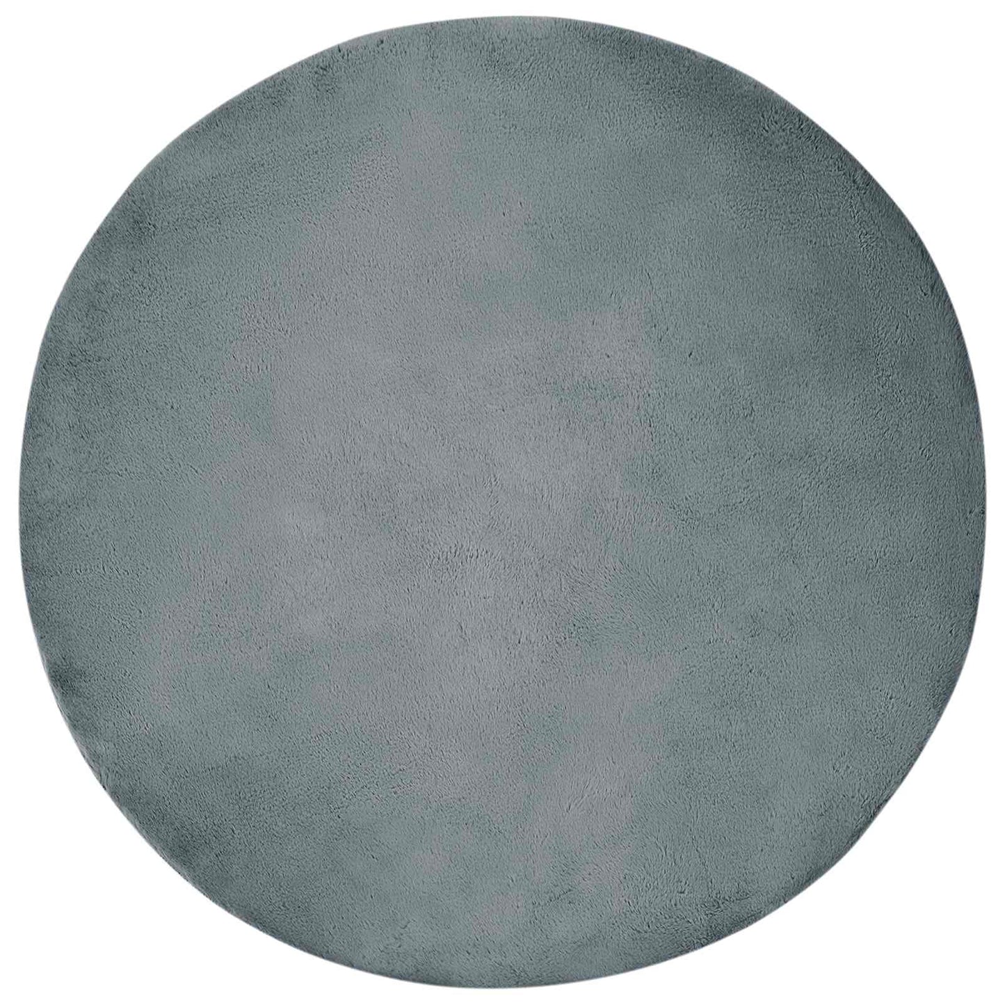 Vidaxl Kunstkaninchenfell-Teppich, geölt, Anthrazit, ø 200 cm, Polyester