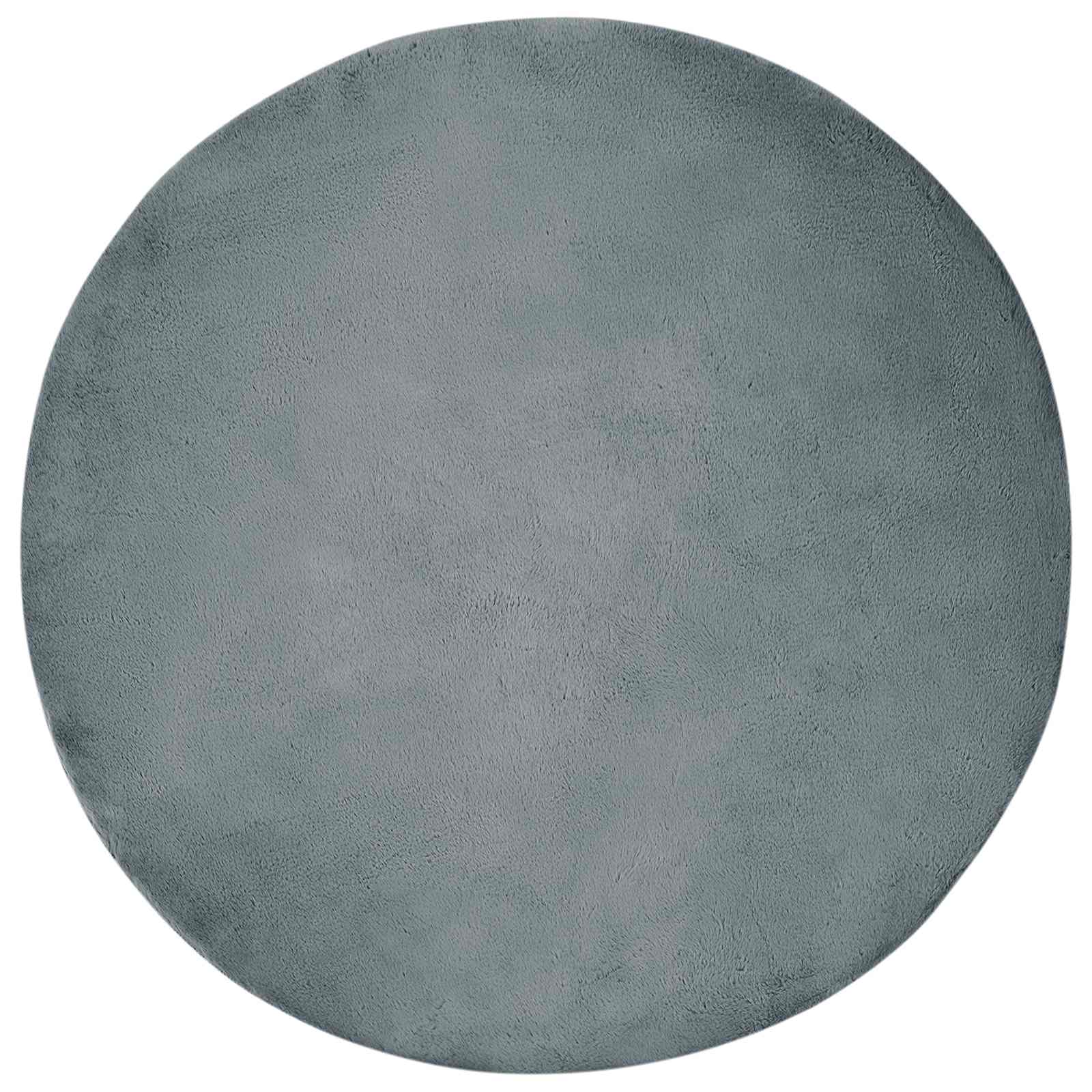 Vidaxl Kunstkaninchenfell-Teppich, geölt, Anthrazit, ø 200 cm, Polyester