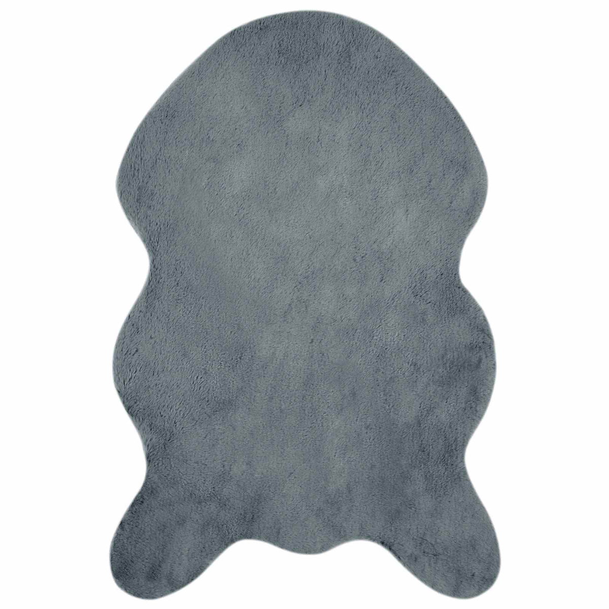 VidaXL Kunstkaninchenfell-Teppich, geölt, Anthrazit, 60 x 90 cm, Polyester