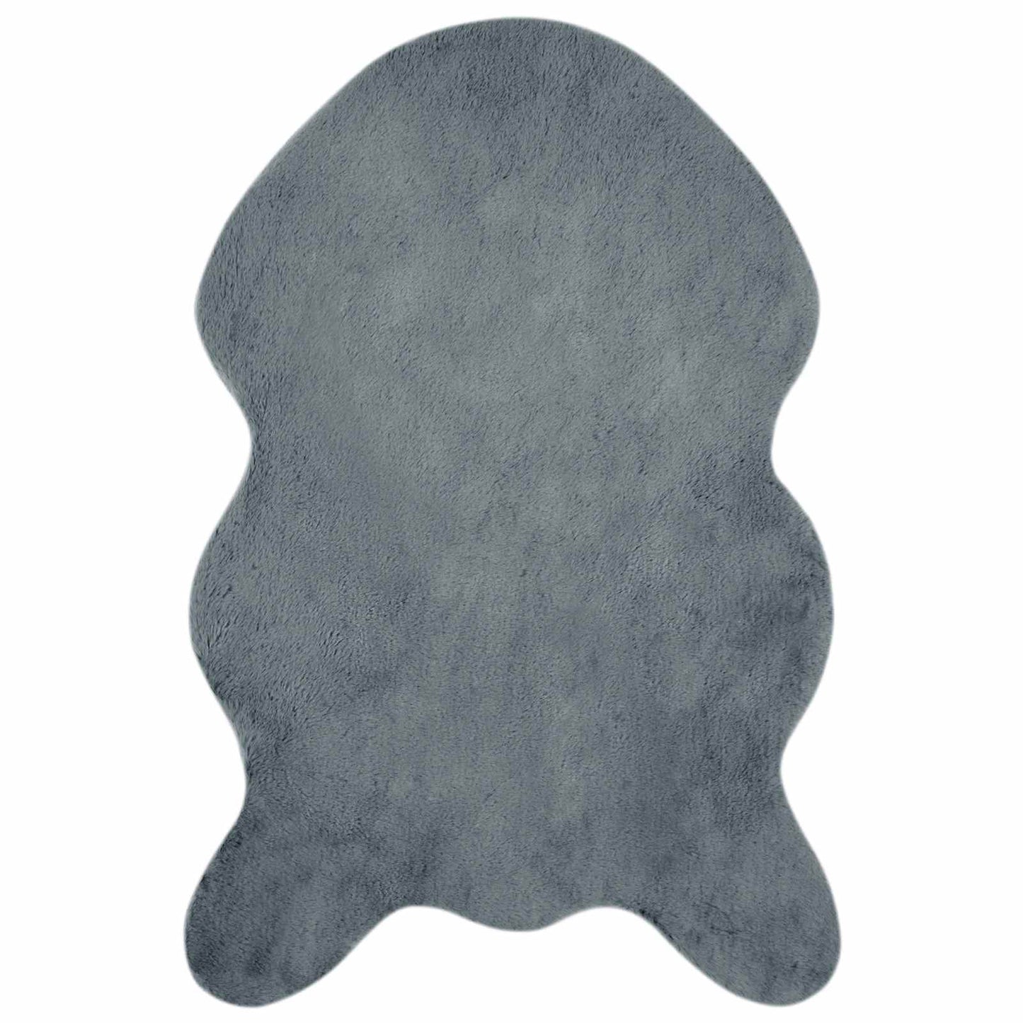 VidaXL Kunstkaninchenfell-Teppich, geölt, Anthrazit, 80 x 120 cm, Polyester