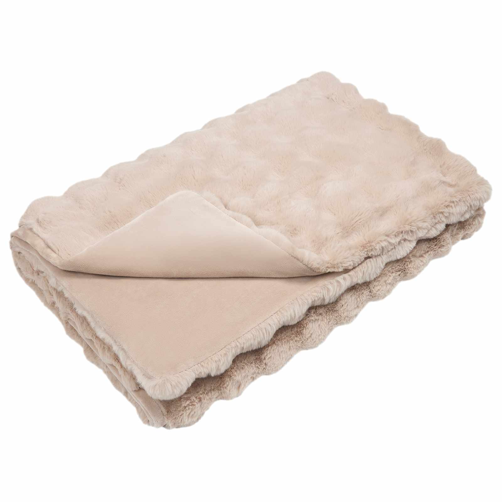 VidaXL Kunstfell-Kaninchenfelldecke Olite Beige 220 x 240 cm Polyester
