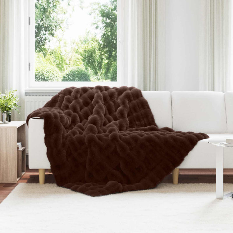 VidaXL Kunstfell-Kaninchenfelldecke Olite 4 Stück Kamel 150 x 220 cm