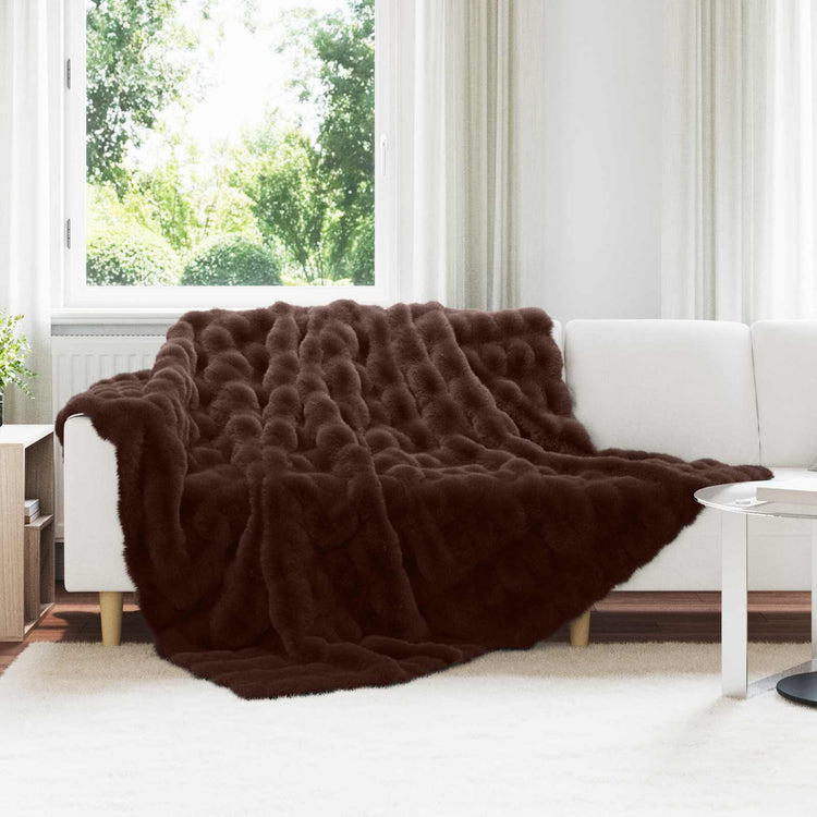 VidaXL Kunstfell-Kaninchenfelldecke Olite 4 Stk. Kamel 240 x 270 cm