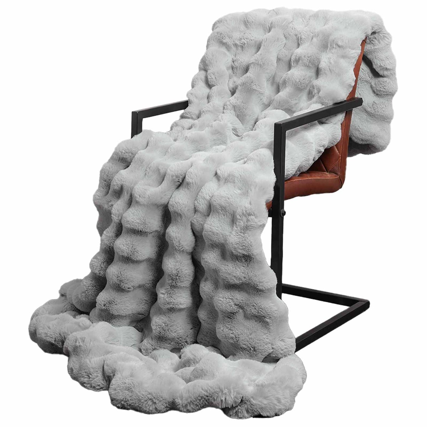 VidaXL Kunstfell-Kaninchenfelldecke Olitegrau 130 x 150 cm Polyester