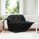 VidaXL Kunstkaninchenfelldecke Oliteschwarz 150 x 220 cm Polyester