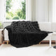 VidaXL Kunstfell-Kaninchenfelldecke Oliteschwarz 220 x 240 cm Polyester