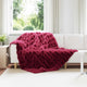 VidaXL Kunstfell-Kaninchenfelldecke Olite 4 Stück burgunderrotes Polyester