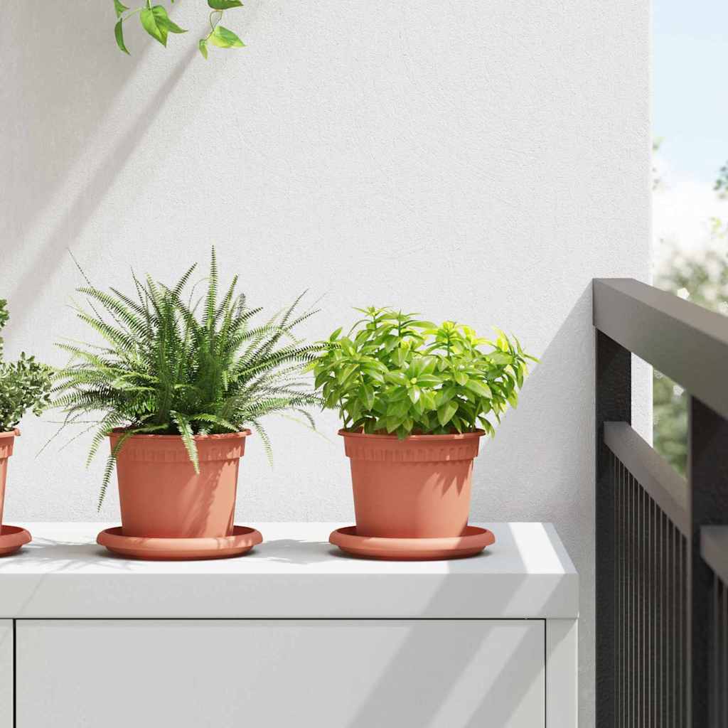 VidaXL runder Blumentopf 6 Stück ziegelrot ø 12,5 x 10 cm Kunststoff