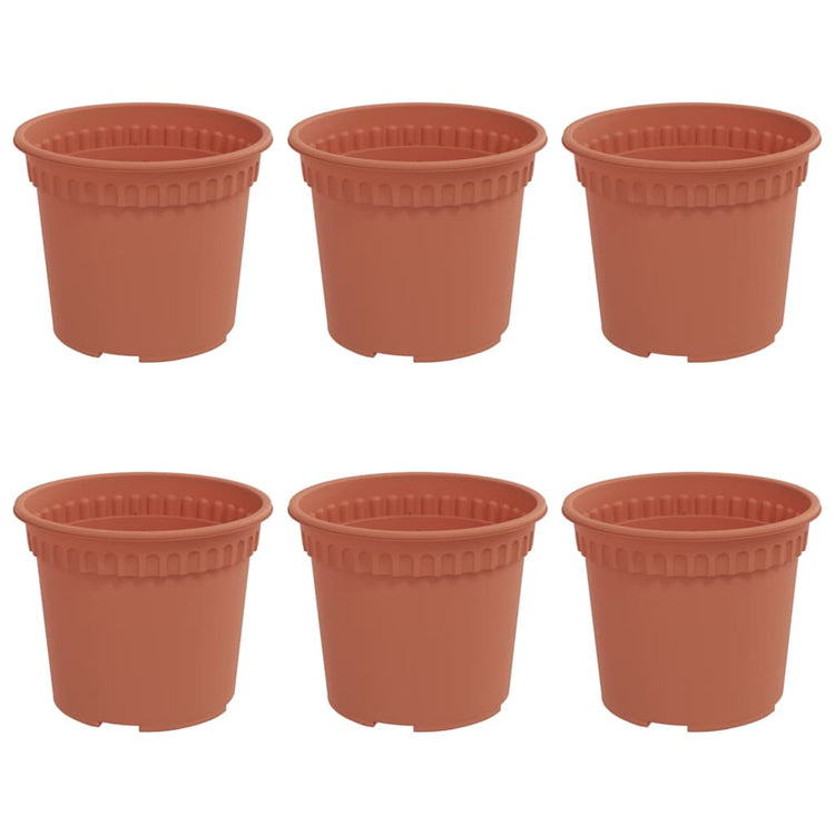 VidaXL runder Blumentopf 6 Stück ziegelrot ø 12,5 x 10 cm Kunststoff