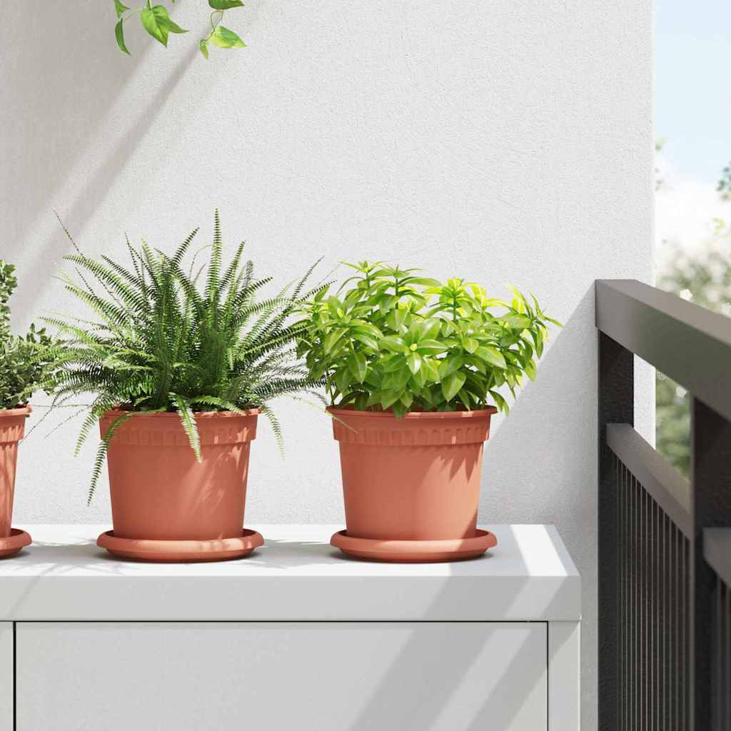 Vidaxl runder Blumentopf 6 Stück ziegelrot ø 15 x 12 cm Kunststoff