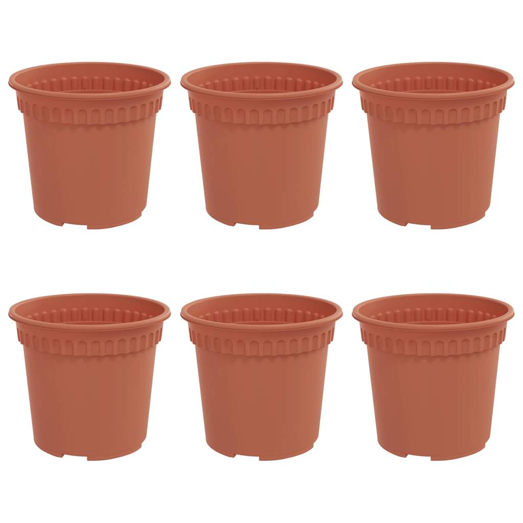 Vidaxl runder Blumentopf 6 Stück ziegelrot ø 15 x 12 cm Kunststoff