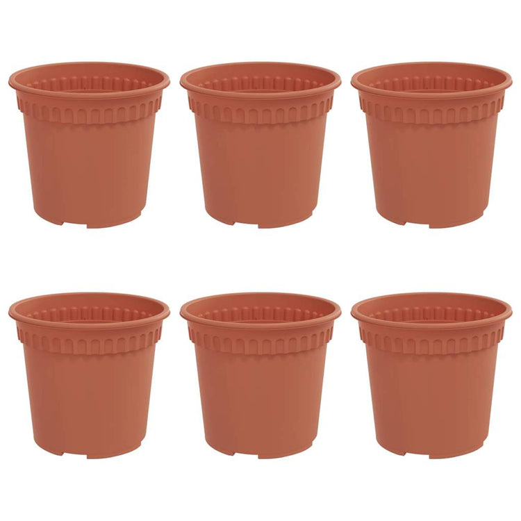 Vidaxl runder Blumentopf 6 Stück ziegelrot ø 15 x 12 cm Kunststoff
