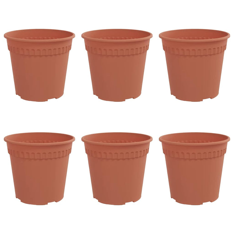 Vidaxl runder Blumentopf 6 Stück ziegelrot ø 17 x 14 cm Kunststoff
