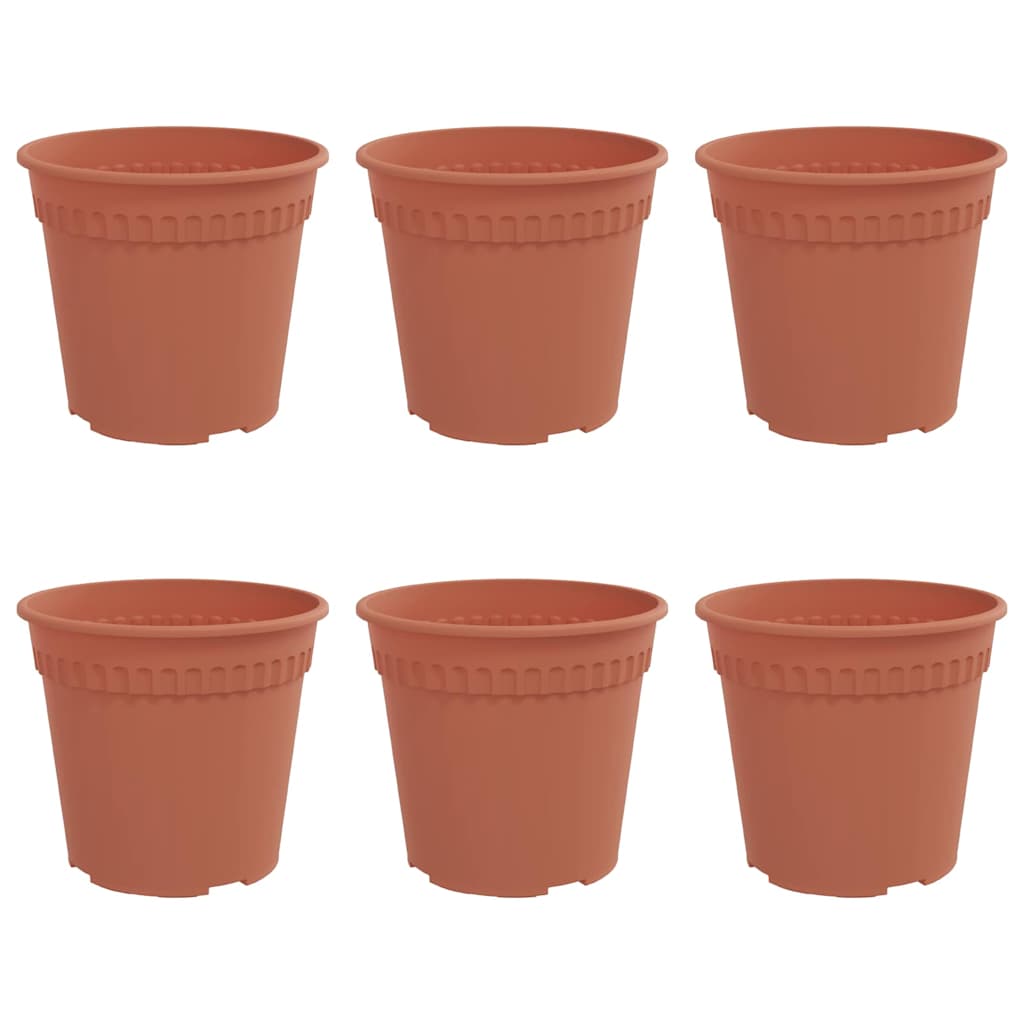 Vidaxl runder Blumentopf 6 Stück ziegelrot ø 19 x 16 cm Kunststoff