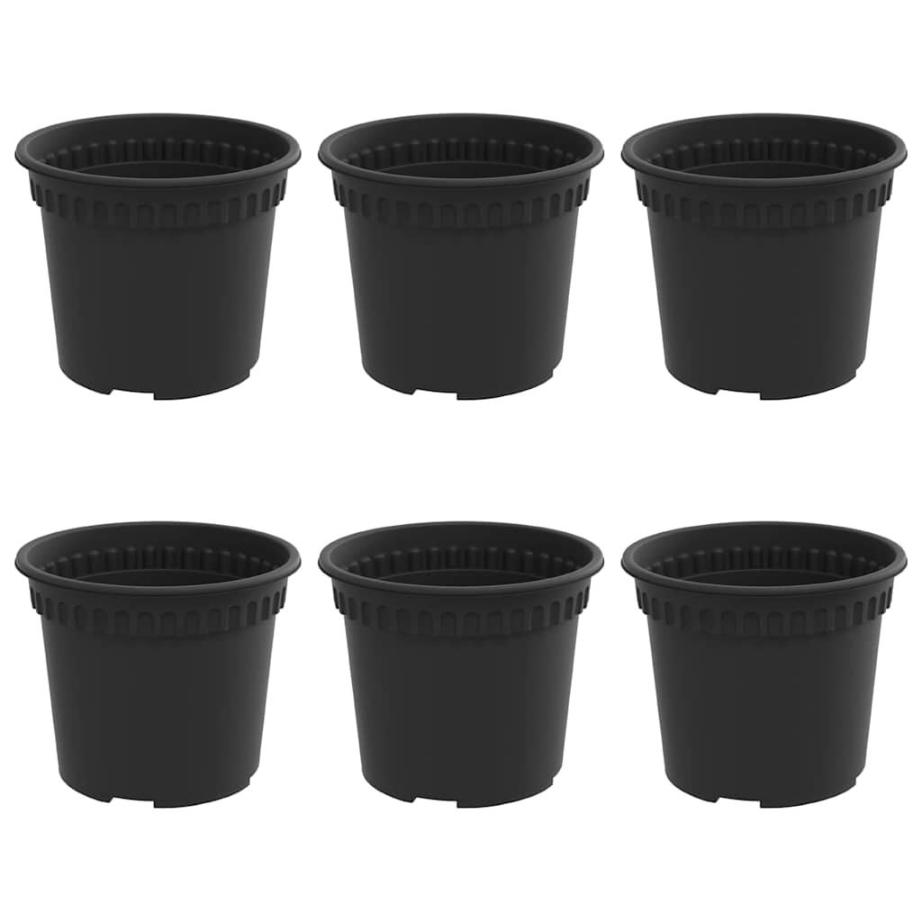 Vidaxl runder Blumentopf 6 Stück schwarz ø 12,5 x 10 cm Kunststoff