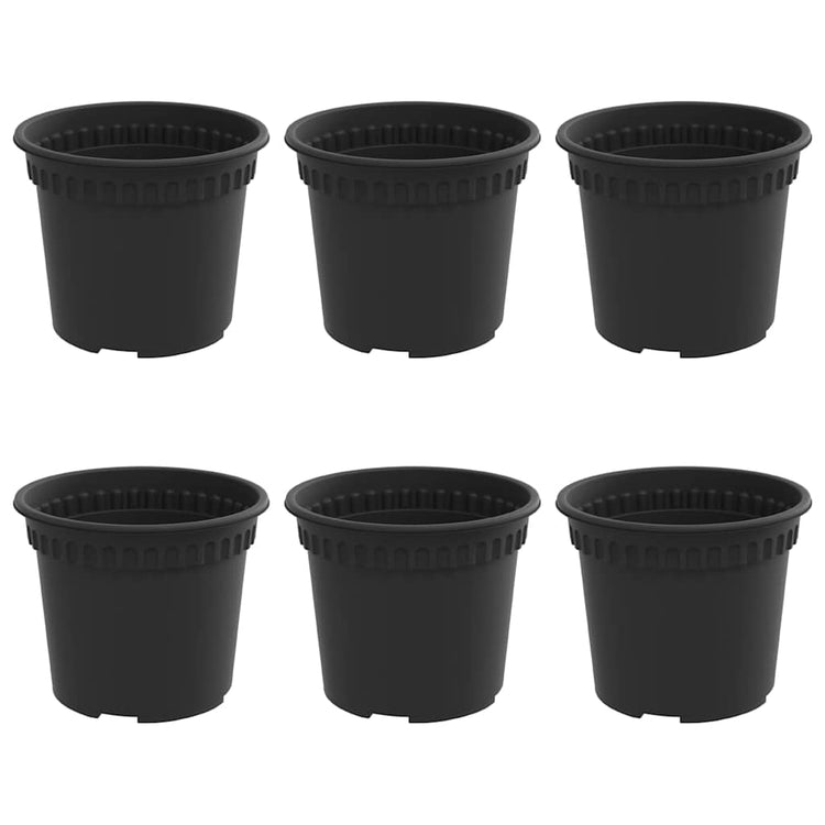 Vidaxl runder Blumentopf 6 Stück schwarz ø 12,5 x 10 cm Kunststoff