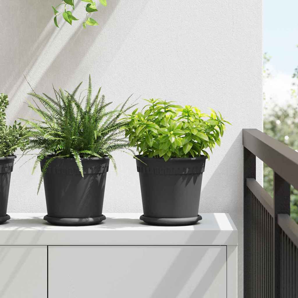 Vidaxx runder Blumentopf 6 Stück schwarz ø 19 x 16 cm Kunststoff