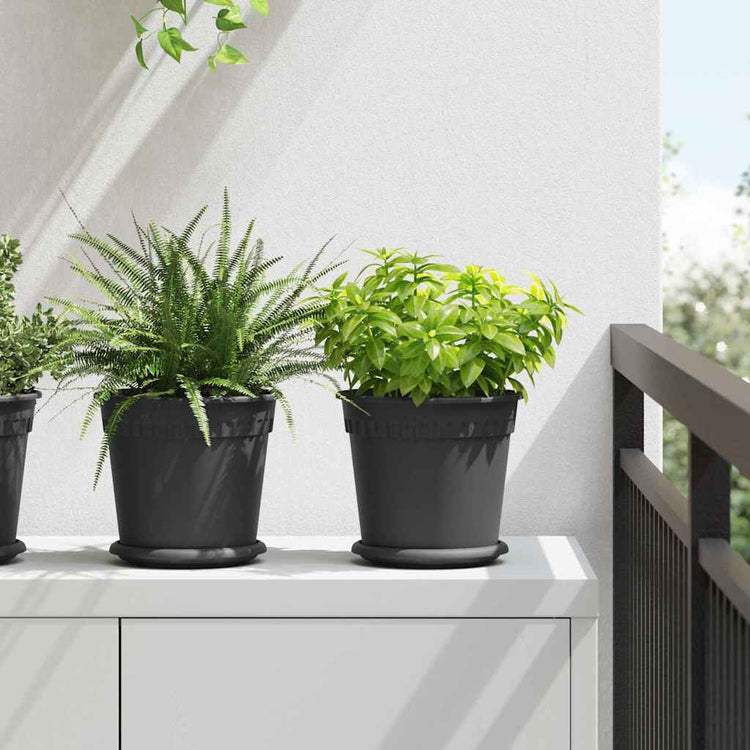 Vidaxx runder Blumentopf 6 Stück schwarz ø 19 x 16 cm Kunststoff