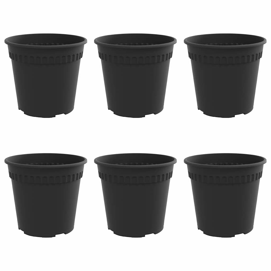 Vidaxx runder Blumentopf 6 Stück schwarz ø 19 x 16 cm Kunststoff