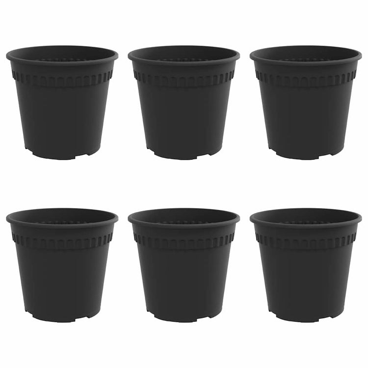 Vidaxx runder Blumentopf 6 Stück schwarz ø 19 x 16 cm Kunststoff
