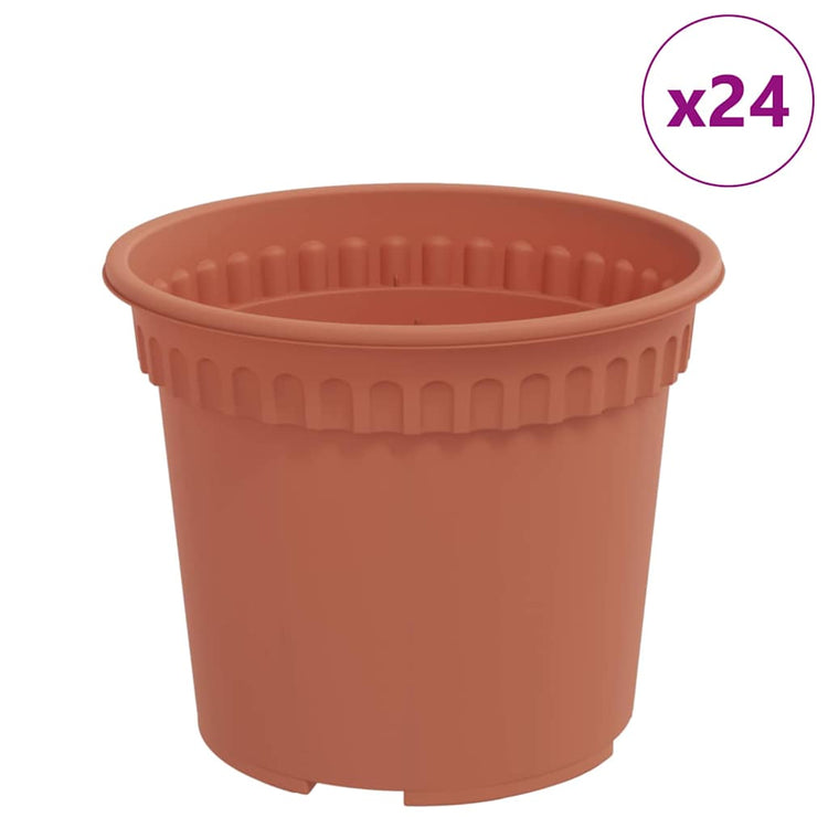 VidaXL runder Blumentopf 24 Stück ziegelrot ø 12,5 x 10 cm Kunststoff