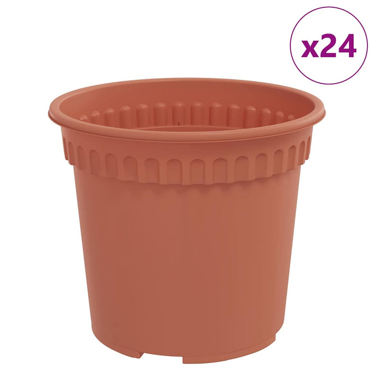 Vidaxl runder Blumentopf 24 Stück ziegelrot ø 15 x 12 cm Kunststoff