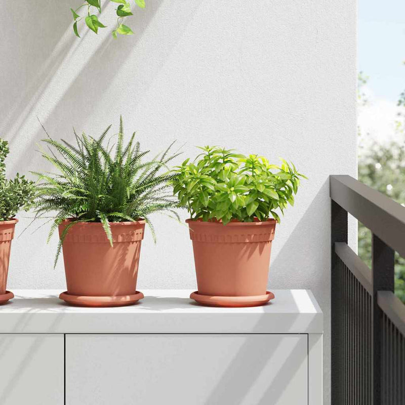 Vidaxl runder Blumentopf 24 Stück ziegelrot ø 17 x 14 cm Kunststoff