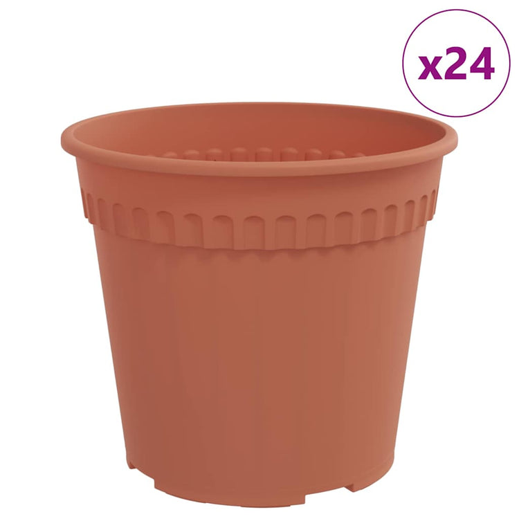 Vidaxl runder Blumentopf 24 Stück ziegelrot ø 17 x 14 cm Kunststoff