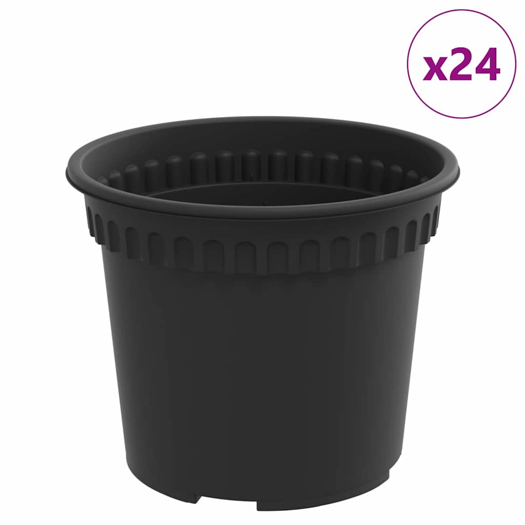Vidaxl runder Blumentopf 24 Stück schwarz ø 12,5 x 10 cm Kunststoff