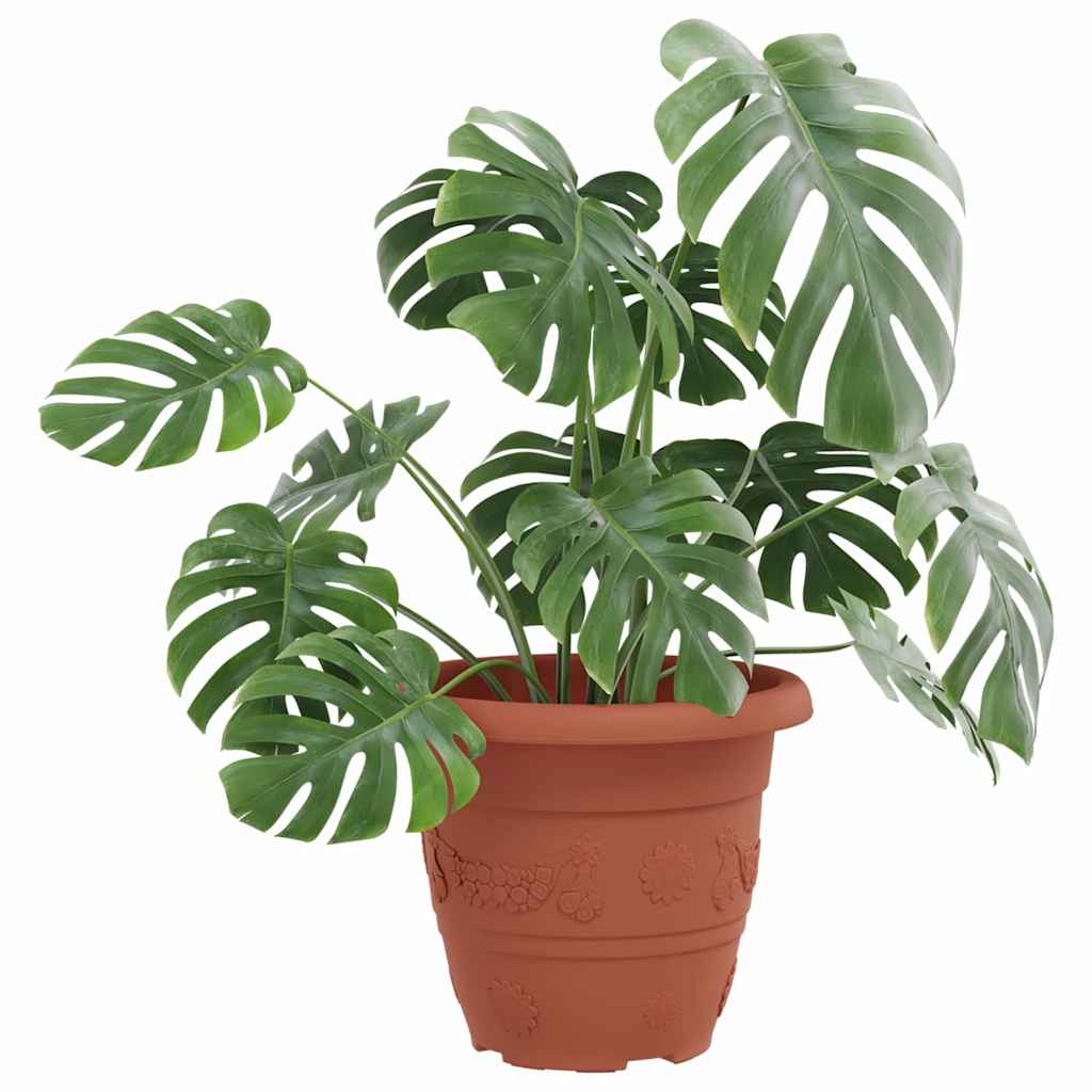 VidaXL runder Blumentopf 6 Stück ziegelrot ø 26 x 21,5 cm Kunststoff