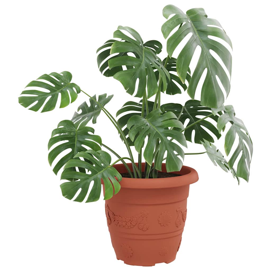 VidaXL runder Blumentopf 6 Stück ziegelrot ø 26 x 21,5 cm Kunststoff
