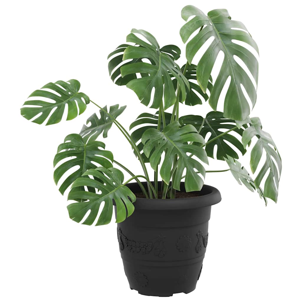 VidaXL runder Blumentopf 6 Stück schwarz ø 26 x 21,5 cm Kunststoff